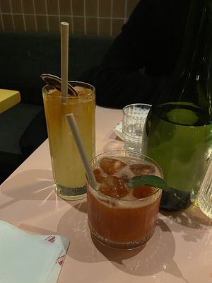 Saigon mule (fruity and a bit bitter) Strawberry fields (sweet)  at Veganees in Amsterdam