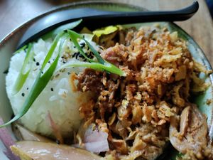 Jackfruit rendang with some pickles at Veganees in Amsterdam