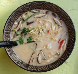 Tom kha soup at Veganees in Amsterdam