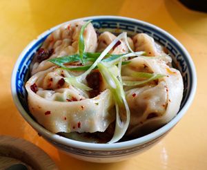 Wontons at Veganees in Amsterdam