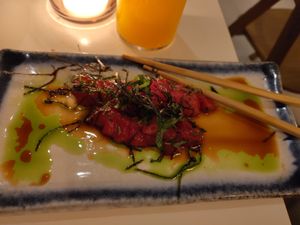 Watermelon salmon at Veganees in Amsterdam