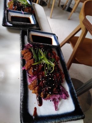 Temphe katsu at Veganees in Amsterdam