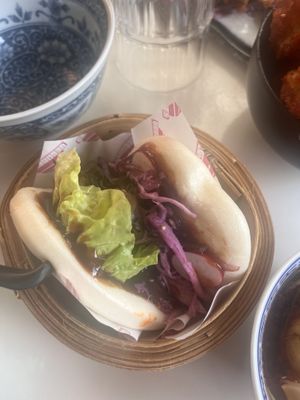 Japanese mushroom bun  at Veganees in Amsterdam