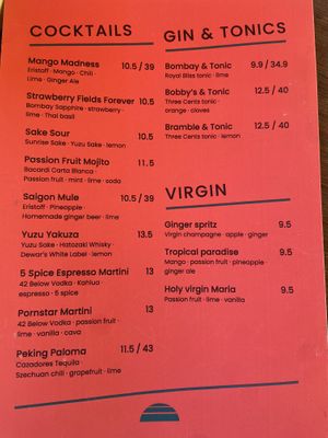 Drinks menu May 2025  at Veganees in Amsterdam