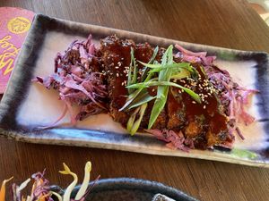 Tempeh katsu: very tasty with nice crisp at Veganees in Amsterdam