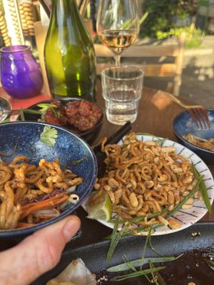 Don don noodles - half eaten !  at Veganees in Amsterdam