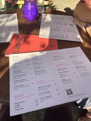 The menu (English version available!)  at Veganees in Amsterdam