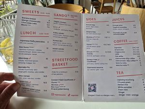 Menu at Veganees in Amsterdam