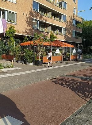 Outside building at Veganees in Amsterdam