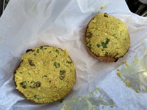 New Delhi Bagel Sandwich at The Bagelry in Santa Cruz