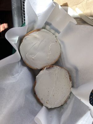 Tofutti cream cheese   at The Bagelry in Santa Cruz