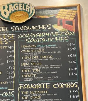 So many Vegan options  at The Bagelry in Santa Cruz