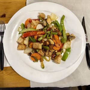 stirred tofu with vegetables  at Restaurant Prince Cyril in Nessebar