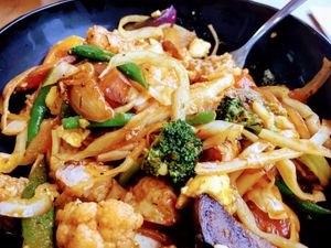 Ackee curry. Yum! at Vegan Fusion in North London