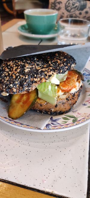Korean tofu bagel at ROUND - Helsinginkatu in Helsinki