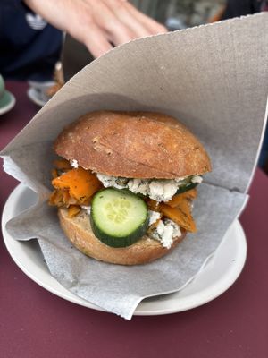 Lox Bagel  at ROUND - Helsinginkatu in Helsinki