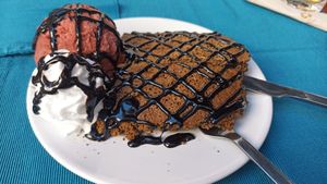 Brownie de chocolate at O Bo Xantar in Pontevedra