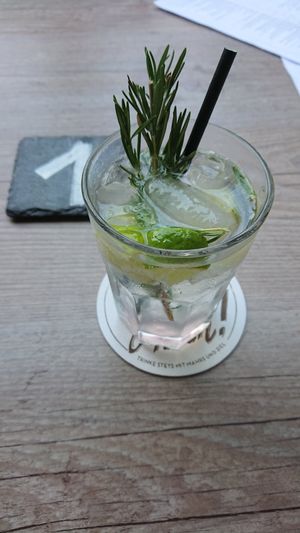 Homemade rose-rosemary lemonade at Lemon Tree in Bamberg