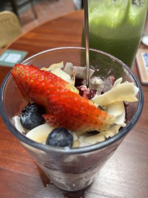 Overnight oats, I chose berries and coconut on top  at Carrotsticks & Cravings - Stanley in Central Singapore