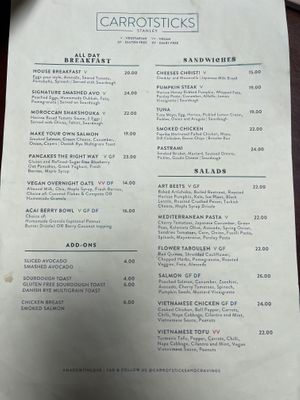 Menu  at Carrotsticks & Cravings - Stanley in Central Singapore