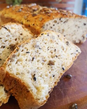 Pão sem glúten e sem lactose (produto artesanal NÃO Vegano) at Maria Yabá Café in Porto Seguro