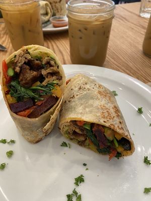 Vegan Beast burrito   at Heist Cafe in San Francisco