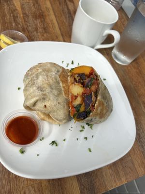 Vegan beast breakfast burrito  at Heist Cafe in San Francisco