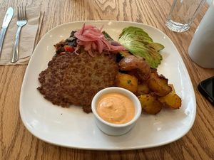 Vegan Beast!  (Not finished without the ketchup, though.)  at Heist Cafe in San Francisco