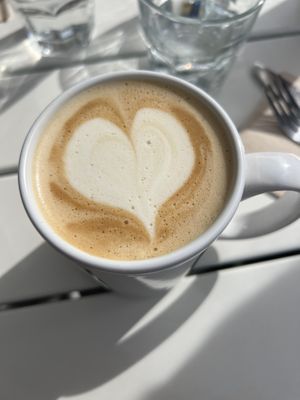 lavender latte with oat milk  at Heist Cafe in San Francisco