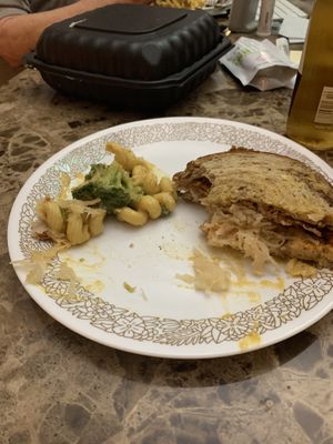 Reuban and side of Mac and cheese partially eaten!!  at Pauseitively Vegan in Deerfield Beach
