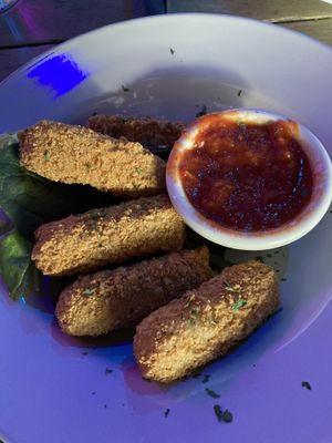 Mozzarella sticks   at Pauseitively Vegan in Deerfield Beach
