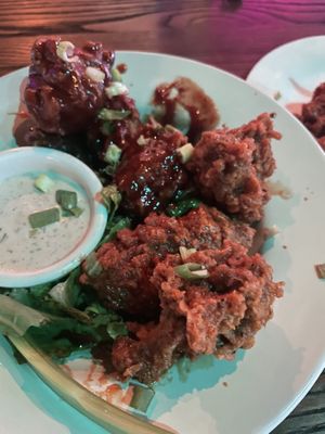 Buffalo and barbecue wings￼  at Pauseitively Vegan in Deerfield Beach