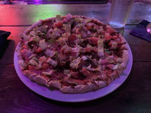 Cheeseburger pizza  at Pauseitively Vegan in Deerfield Beach