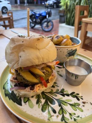 Vegan burger   at Vegan & Veggie in Medellin