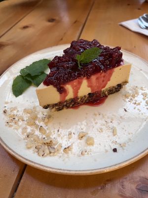 Vegan cheesecake  at Vegan & Veggie in Medellin