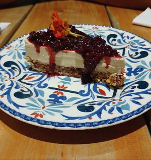 Cheescake de frutos rojos at Vegan & Veggie in Medellin