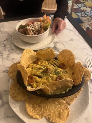 Nachos and rainbow   at Vegan & Veggie in Medellin