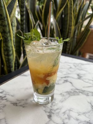 Soda with pineapple and mint  at Vegan & Veggie in Medellin