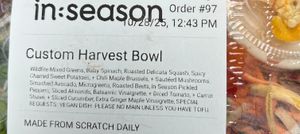 custom bowl - no specific vegan bowl at In Season in Louisville