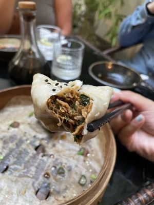 Vegan duck dumplings (190 kc)  at Dim Sum Spot Palackého in Prague