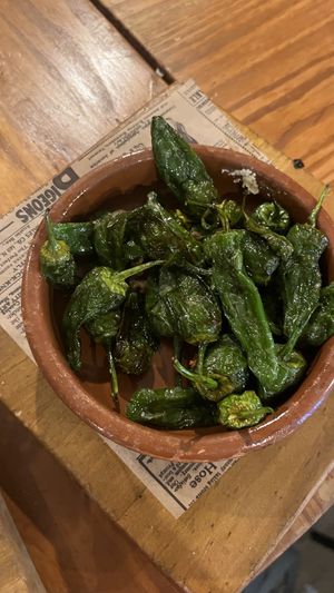 Pimentos del Padron  at Bubar in Barcelona