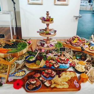 Grazing table at a gallery at The Vegan Fox in East Fremantle