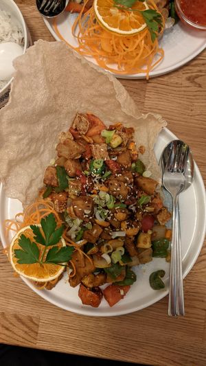 The szechuan chkn and tofu at The Butterfly Lovers in Berlin