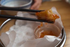 Mini springrolls with sweet and sour sauce at The Butterfly Lovers in Berlin