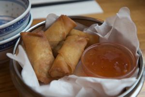 Mini springrolls with sweet and sour sauce at The Butterfly Lovers in Berlin