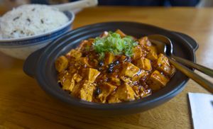 Mapo tofu with vegan minced meat at The Butterfly Lovers in Berlin