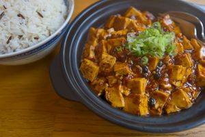 Mapo tofu with vegan minced meat at The Butterfly Lovers in Berlin