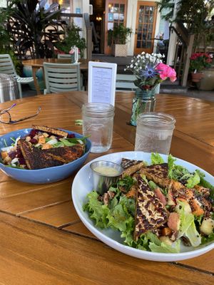 Beet salad and mixed green salad at The Floridian in St Augustine
