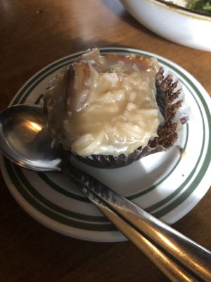 German chocolate cupcake at The Floridian in St Augustine