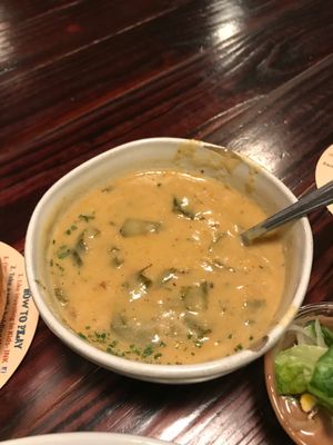 Vegan squash, kale & garbanzo bean soup  at The Floridian in St Augustine